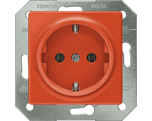 Siemens 5UB1513 Розетка Schuko оранжевая, 10A DC/16A AC, 250В, с защитным контактом Siemens 5UB1513 Розетка Schuko оранжевая, 10A DC/16A AC, 250В, с защитным контактом