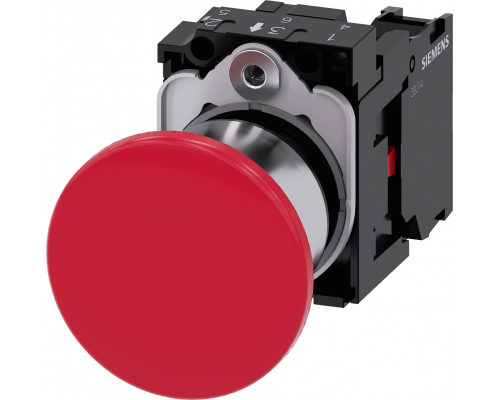 Siemens 3SU1150-1BA20-1CA0 Грибовидная кнопка, 22mm, металлическая, красная, с фиксацией и держателем Siemens 3SU1150-1BA20-1CA0 Грибовидная кнопка, 22mm, металлическая, красная, с фиксацией и держателем