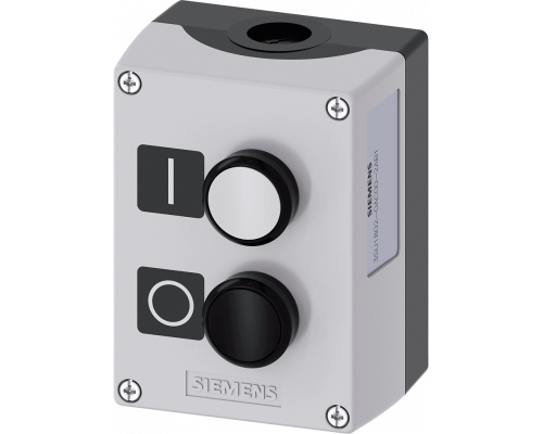 Siemens 3SU1802-0AC00-2AB1 Пост управления, 22mm, с круглыми вырезами, пластик, серая крышка, 2 командные точки Siemens 3SU1802-0AC00-2AB1 Пост управления, 22mm, с круглыми вырезами, пластик, серая крышка, 2 командные точки