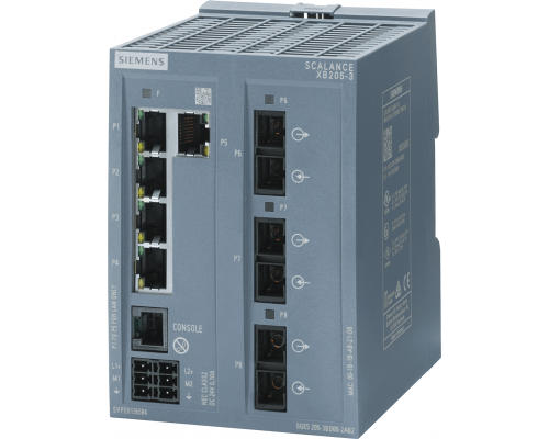 Siemens 6GK5205-3BD00-2AB2 Управляемый коммутатор Scalance xb205-3, 5 портов RJ45, 3 порта SFP, порт консоли, резервное питание, диапазон температур 0...+60°C Siemens 6GK5205-3BD00-2AB2 Управляемый коммутатор Scalance xb205-3, 5 портов RJ45, 3 порта SFP, порт консоли, резервное питание, диапазон температур 0...+60°C