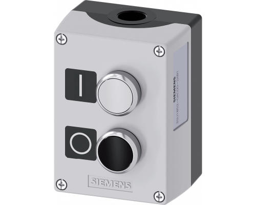 Siemens 3SU1852-0AC00-2AB1 Пост управления, 22mm, с круглыми вырезами, металл, серая крышка, 2 командные точки, винтовые клеммы Siemens 3SU1852-0AC00-2AB1 Пост управления, 22mm, с круглыми вырезами, металл, серая крышка, 2 командные точки, винтовые клеммы