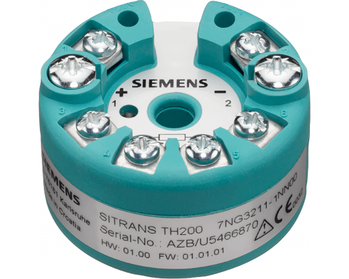 Siemens 7NG3211-1NN00 Температурный преобразователь для установки в соединительную головку, тип B, 4-20 мА, программируемый Siemens 7NG3211-1NN00 Температурный преобразователь для установки в соединительную головку, тип B, 4-20 мА, программируемый