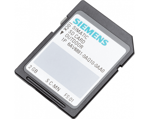 Siemens 6AV6881-0AQ10-0AA0 Карта памяти SD 2 Гб для применения вне помещений, Secure Digital Card Siemens 6AV6881-0AQ10-0AA0 Карта памяти SD 2 Гб для применения вне помещений, Secure Digital Card