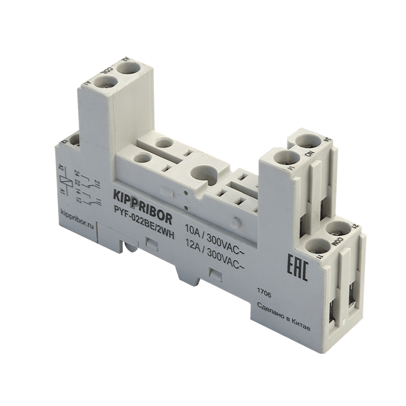 PYF-022BE/2WH 2-ярусная колодка с винтовыми клеммами для 2-конт. реле MR, белая PYF-022BE/2WH 2-ярусная колодка с винтовыми клеммами для 2-конт. реле MR, белая