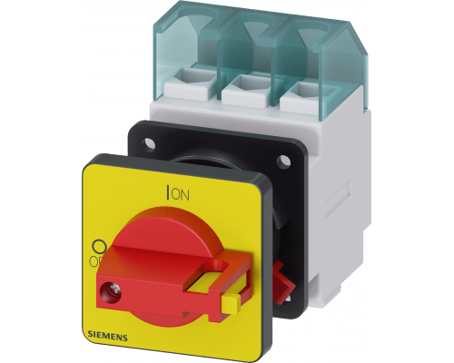 Siemens 3LD2150-0TK13 Управляющий переключатель 3 полюса, 25А, 9,5 кВт при 400В, для фронтального монтажа Siemens 3LD2150-0TK13 Управляющий переключатель 3 полюса, 25А, 9,5 кВт при 400В, для фронтального монтажа