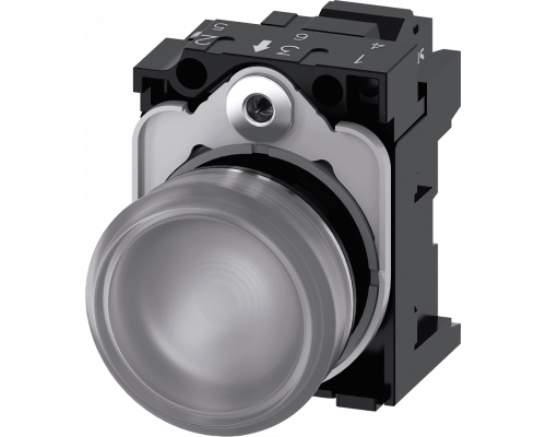 Siemens 3SU1156-6AA70-3AA0 Световой индикатор, 22mm, круглый, металлический глянцевый, с держателем Siemens 3SU1156-6AA70-3AA0 Световой индикатор, 22mm, круглый, металлический глянцевый, с держателем