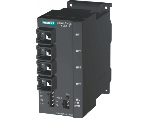 Siemens 6GK5204-0BA10-2BA3 Управляемый коммутатор Scalance x204irt, 4 порта RJ45, контакт сигнализации об ошибках, резервный блок питания Siemens 6GK5204-0BA10-2BA3 Управляемый коммутатор Scalance x204irt, 4 порта RJ45, контакт сигнализации об ошибках, резервный блок питания