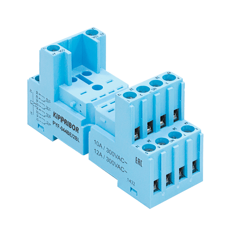 PYF-044BE/2BL 2-ярусная колодка с винтовыми клеммами для 4-конт. реле серии RP, голубая PYF-044BE/2BL 2-ярусная колодка с винтовыми клеммами для 4-конт. реле серии RP, голубая