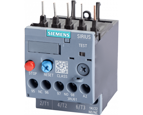 Siemens 3RU6116-0CB0 Реле перегрузки 0.18...0.25 А, размер S00, класс 10, для защиты электродвигателя Siemens 3RU6116-0CB0 Реле перегрузки 0.18...0.25 А, размер S00, класс 10, для защиты электродвигателя