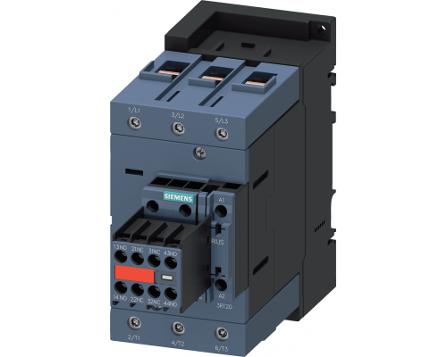 Siemens 3RT2045-1NB34-3MA0 Контактор 3 полюса, 37 кВт, AC3/400 В, типоразмер S3, с блоком контактов 2НО+2НЗ Siemens 3RT2045-1NB34-3MA0 Контактор 3 полюса, 37 кВт, AC3/400 В, типоразмер S3, с блоком контактов 2НО+2НЗ