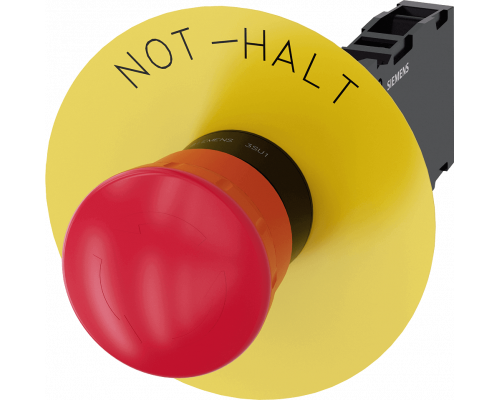 Siemens 3SU1100-1HB20-1FH0 Аварийная грибовидная кнопка, 22mm, пластик, красная, с фиксацией, 1NO+1NC, с держателем Siemens 3SU1100-1HB20-1FH0 Аварийная грибовидная кнопка, 22mm, пластик, красная, с фиксацией, 1NO+1NC, с держателем