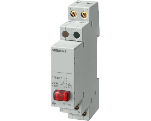 Siemens 5TE4823 Кнопочный выключатель, 20А, 2NC, диаметр 70мм, красная кнопка с лампой, 230В Siemens 5TE4823 Кнопочный выключатель, 20А, 2NC, диаметр 70мм, красная кнопка с лампой, 230В