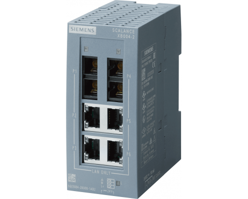 Siemens 6GK5004-2BD00-1AB2 Промышленный коммутатор для Ethernet 10/100 Мбит/с, 4 порта RJ45, 2 порта SC, IP20, 24В Siemens 6GK5004-2BD00-1AB2 Промышленный коммутатор для Ethernet 10/100 Мбит/с, 4 порта RJ45, 2 порта SC, IP20, 24В