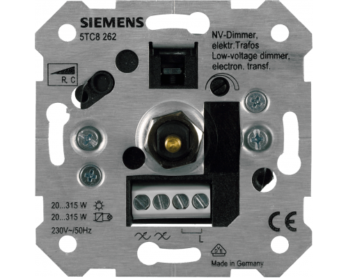 Siemens 5TC8262 Диммер электронный для трансформаторов с нажимным выключателем, 230V, 20-315W Siemens 5TC8262 Диммер электронный для трансформаторов с нажимным выключателем, 230V, 20-315W