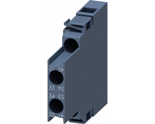 Siemens 3RH6911-1DA11 Блок переключателей бокового типа для контакторов двигателей, 1 нормально открывающий + 1 нормально закрывающий, размер S00 Siemens 3RH6911-1DA11 Блок переключателей бокового типа для контакторов двигателей, 1 нормально открывающий + 1 нормально закрывающий, размер S00