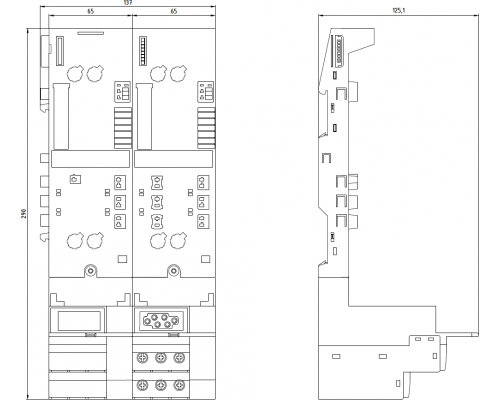 Siemens 3RK1903-3AD00 Силовой терминальный модуль Simatic DP, ET200S, ширина 130 мм, 3 клеммы нагрузки и питания Siemens 3RK1903-3AD00 Силовой терминальный модуль Simatic DP, ET200S, ширина 130 мм, 3 клеммы нагрузки и питания