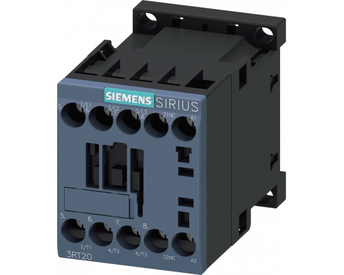 Siemens 3RT2017-1AP62 Контактор, 3 полюса, AC-3, 5.5 кВт/400 В, 1 НЗ, 220 В/50 Гц, 240 В/60 Гц, S00, клеммы Siemens 3RT2017-1AP62 Контактор, 3 полюса, AC-3, 5.5 кВт/400 В, 1 НЗ, 220 В/50 Гц, 240 В/60 Гц, S00, клеммы