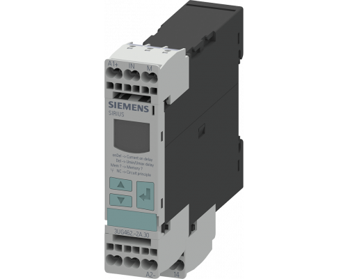 Siemens 3UG4621-2AA30 Электронное реле контроля тока, 22.5 mm, диапазон 2-500 mA ac/dc, 24 V ac/dc, 50-60 Гц Siemens 3UG4621-2AA30 Электронное реле контроля тока, 22.5 mm, диапазон 2-500 mA ac/dc, 24 V ac/dc, 50-60 Гц
