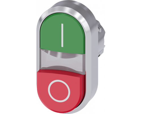 Siemens 3SU1051-3BB42-0AK0 Актуатор двойной кнопки с подсветкой, 22мм, металл, кнопки: зелёная с 'i' + красная с '0' Siemens 3SU1051-3BB42-0AK0 Актуатор двойной кнопки с подсветкой, 22мм, металл, кнопки: зелёная с 'i' + красная с '0'