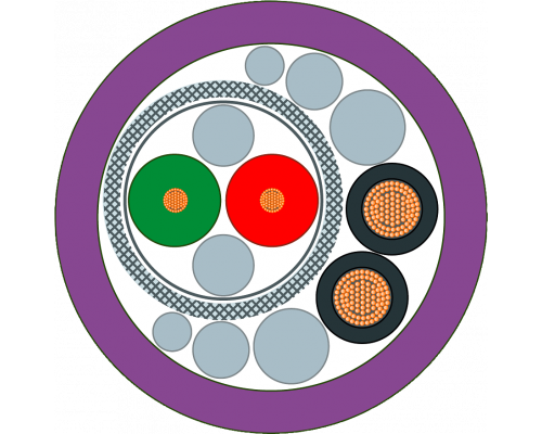 Siemens 6XV1860-2S Гибридный трейл-кабель Profibus для SIMATIC NET, 2 жил. (1.5 кв.мм + 0.64 кв.мм), экранированный Siemens 6XV1860-2S Гибридный трейл-кабель Profibus для SIMATIC NET, 2 жил. (1.5 кв.мм + 0.64 кв.мм), экранированный