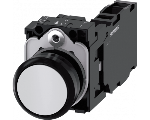 Siemens 3SU1100-0AB60-1FA0 Кнопка, 22 мм, круглая, пластик, белая, плоская, контакты мгновенного действия Siemens 3SU1100-0AB60-1FA0 Кнопка, 22 мм, круглая, пластик, белая, плоская, контакты мгновенного действия
