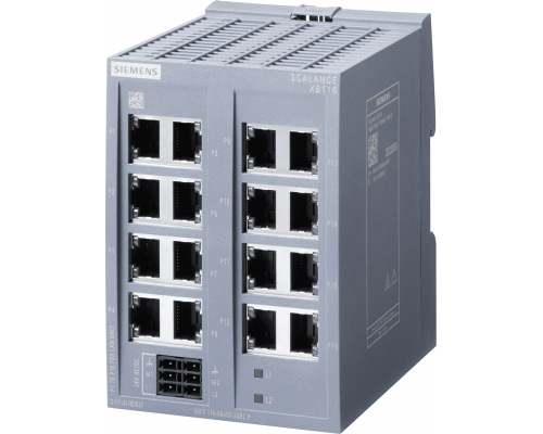 Siemens 6GK5116-0BA00-2AB2 Коммутатор промышленный неуправляемый Scalance xb116, 16 портов RJ45, 10/100 Мбит/с, IP20 Siemens 6GK5116-0BA00-2AB2 Коммутатор промышленный неуправляемый Scalance xb116, 16 портов RJ45, 10/100 Мбит/с, IP20