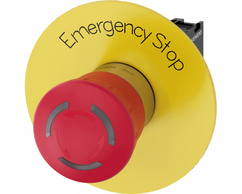 Siemens 3SU1158-1HB20-1PT0 Грибовидная кнопка аварийного останова с подсветкой, 22 мм, металл, красная, 40 мм, с положительной блокировкой Siemens 3SU1158-1HB20-1PT0 Грибовидная кнопка аварийного останова с подсветкой, 22 мм, металл, красная, 40 мм, с положительной блокировкой