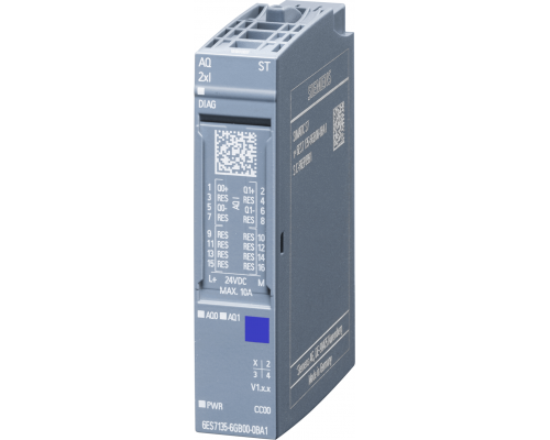 Siemens 6ES7135-6GB00-0BA1 Модуль аналогового ввода Simatic ET 200SP, 2 канала, ток, стандартный Siemens 6ES7135-6GB00-0BA1 Модуль аналогового ввода Simatic ET 200SP, 2 канала, ток, стандартный