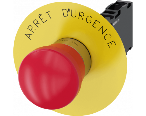 Siemens 3SU1150-1HA20-1FJ0 Аварийная грибовидная кнопка, 22mm, металлическая, круглая, красная, с фиксацией, 1NO+1NC Siemens 3SU1150-1HA20-1FJ0 Аварийная грибовидная кнопка, 22mm, металлическая, круглая, красная, с фиксацией, 1NO+1NC