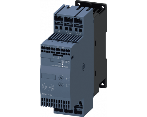 Siemens 3RW3027-2BB14 Устройство плавного пуска, типоразмер S0, 32A, 15 кВт/400V, до 40 °C Siemens 3RW3027-2BB14 Устройство плавного пуска, типоразмер S0, 32A, 15 кВт/400V, до 40 °C