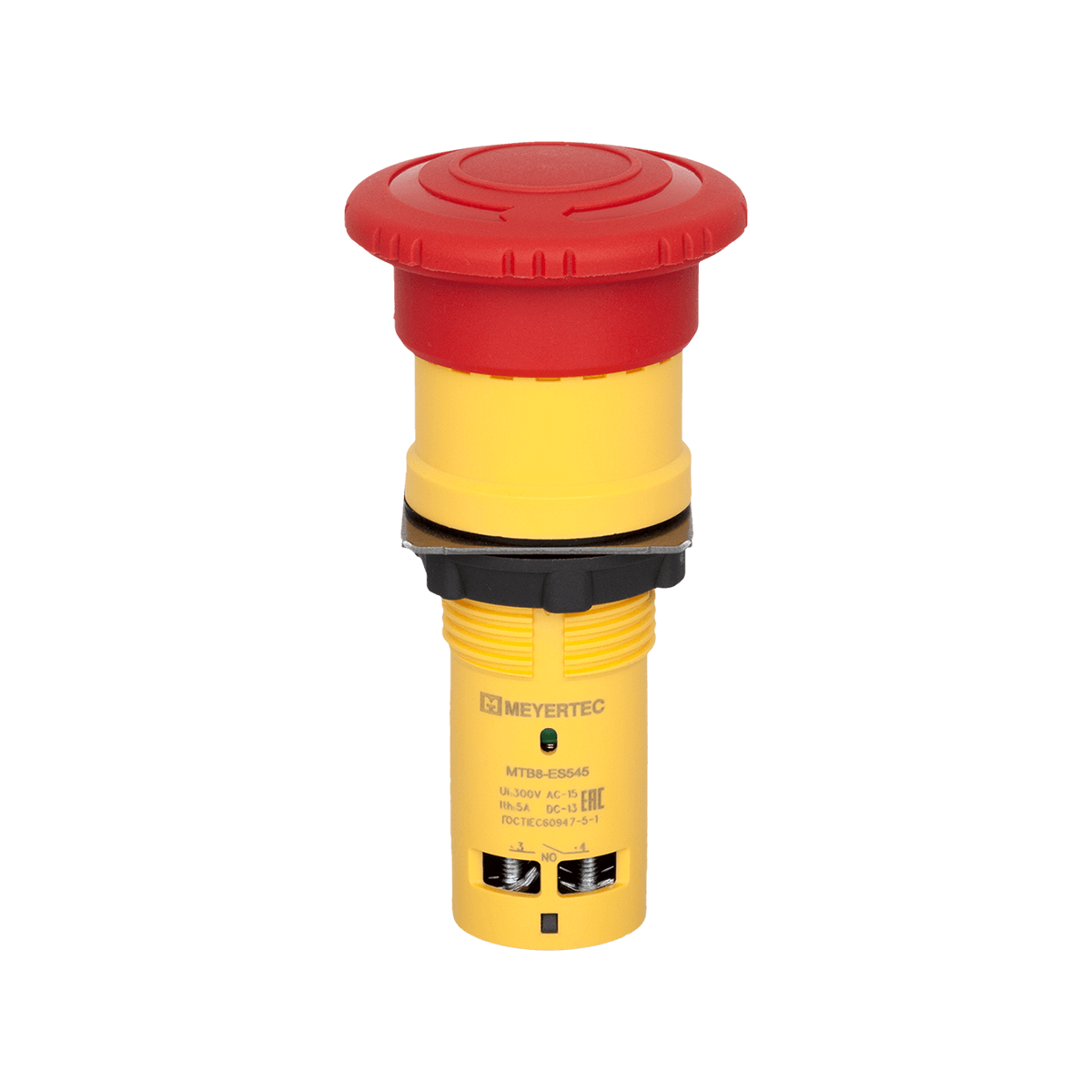 MTB8-ES545 Кнопка грибовидная красная, возврат поворотом c фиксацией, Ø 40 мм, 1NO+1NC, IP65, пластик MTB8-ES545 Кнопка грибовидная красная, возврат поворотом c фиксацией, Ø 40 мм, 1NO+1NC, IP65, пластик