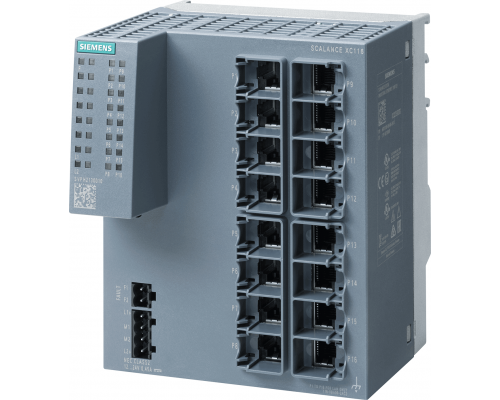 Siemens 6GK5116-0BA00-2AC2 Коммутатор промышленный неуправляемый Scalance xc116, 16 портов RJ45, 10/100 Мбит/с, резервное питание 24В Siemens 6GK5116-0BA00-2AC2 Коммутатор промышленный неуправляемый Scalance xc116, 16 портов RJ45, 10/100 Мбит/с, резервное питание 24В
