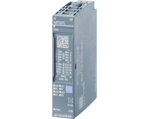 Siemens 6ES7134-6JD00-0CA1 Модуль аналогового ввода Simatic ET | AI 4xRT/TC HF для термопар и термосопротивлений Siemens 6ES7134-6JD00-0CA1 Модуль аналогового ввода Simatic ET | AI 4xRT/TC HF для термопар и термосопротивлений