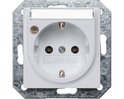 Siemens 5UB1935 Розетка Schuko 10A DC/16A AC 250В с защитным контактом, алюминий металлик Siemens 5UB1935 Розетка Schuko 10A DC/16A AC 250В с защитным контактом, алюминий металлик
