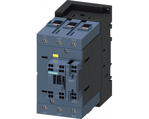 Siemens 3RT2047-3SB30 Контактор, AC-3, 110 А/400 В/60 °C, S3, трехполюсный, 20–33 В AC/DC, F-PLC-IN, с варистором, 1 Нз Siemens 3RT2047-3SB30 Контактор, AC-3, 110 А/400 В/60 °C, S3, трехполюсный, 20–33 В AC/DC, F-PLC-IN, с варистором, 1 Нз