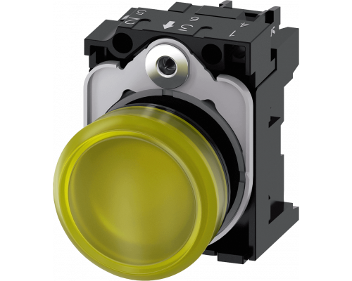 Siemens 3SU1106-6AA30-1AA0 Световой индикатор, 22mm, круглый, пластик, желтый матовый рассеиватель, с держателем Siemens 3SU1106-6AA30-1AA0 Световой индикатор, 22mm, круглый, пластик, желтый матовый рассеиватель, с держателем