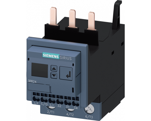 Siemens 3RR2443-3AA40 Реле контроля тока с Io-Link для контактора 3RT2, диапазон 8-80А, 20-400Гц, 3-фазное, 24V DC Siemens 3RR2443-3AA40 Реле контроля тока с Io-Link для контактора 3RT2, диапазон 8-80А, 20-400Гц, 3-фазное, 24V DC