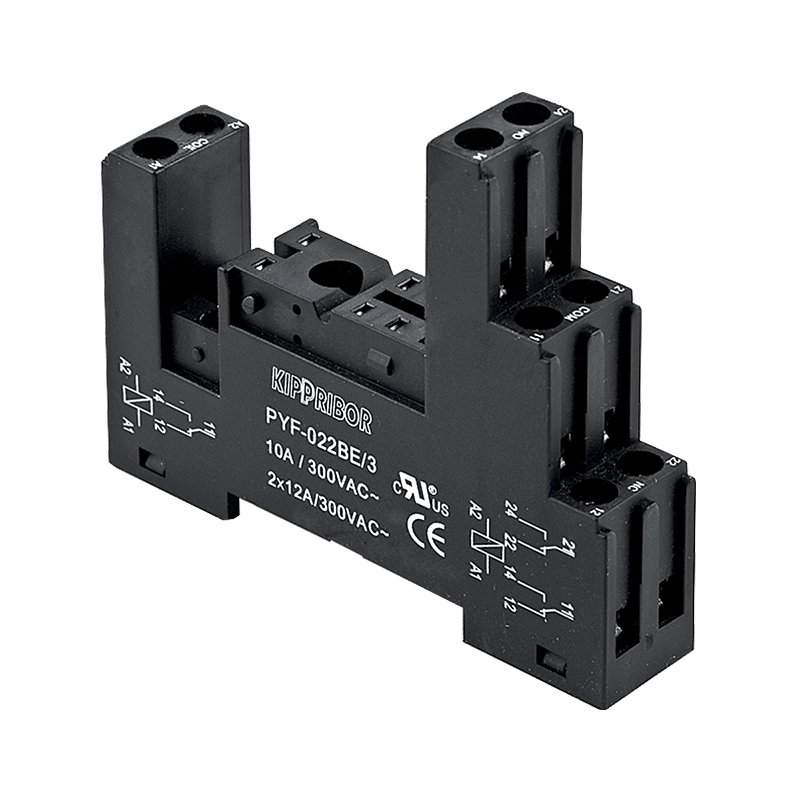 PYF-022BE/3 3-ярусная колодка с винтовыми клеммами для 2-конт. реле MR, черная PYF-022BE/3 3-ярусная колодка с винтовыми клеммами для 2-конт. реле MR, черная