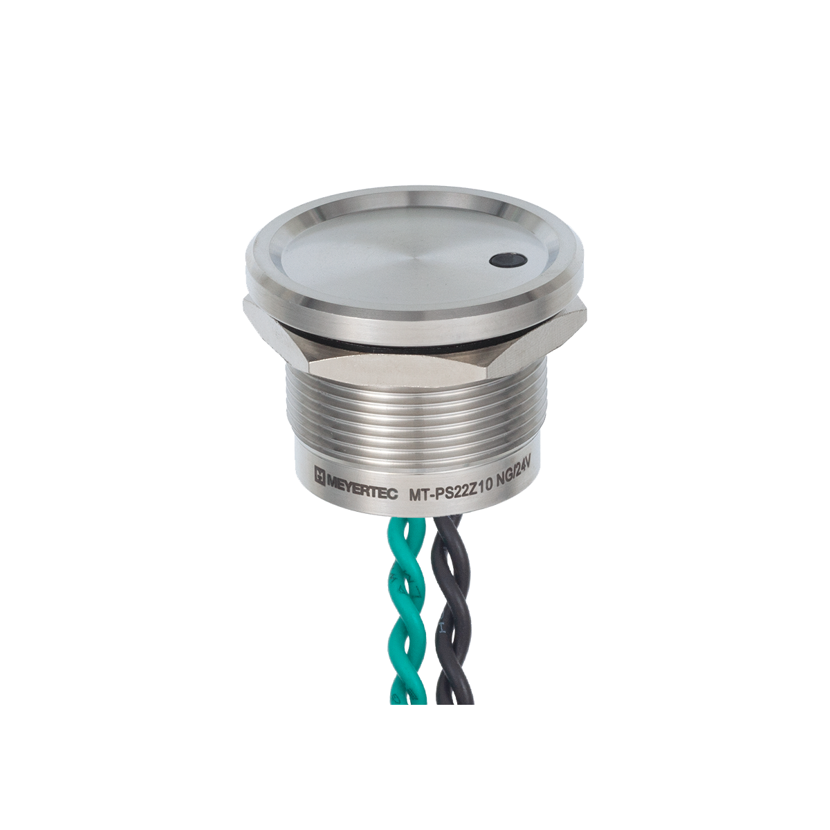 MT-PS22Z10NG Пьезокнопка, Ø22 мм, подсветка точкой (-/зеленая), NO, возврат, 24В AC/DC, IP68 MT-PS22Z10NG Пьезокнопка, Ø22 мм, подсветка точкой (-/зеленая), NO, возврат, 24В AC/DC, IP68