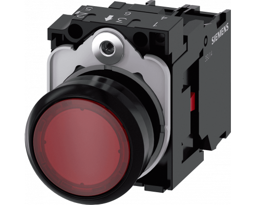 Siemens 3SU1106-0AB20-1CA0 Кнопка с подсветкой, 22mm, круглая, пластик, красная, плоская, контакты мгновенного действия Siemens 3SU1106-0AB20-1CA0 Кнопка с подсветкой, 22mm, круглая, пластик, красная, плоская, контакты мгновенного действия