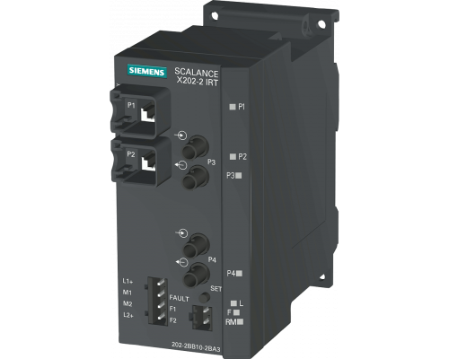 Siemens 6GK5202-2BB10-2BA3 Управляемый коммутатор Scalance x202-2irt, 2 порта RJ45 10/100 Мбит/с, 2 порта BFOC, контакт сигнализации об ошибках, резервный блок питания Siemens 6GK5202-2BB10-2BA3 Управляемый коммутатор Scalance x202-2irt, 2 порта RJ45 10/100 Мбит/с, 2 порта BFOC, контакт сигнализации об ошибках, резервный блок питания