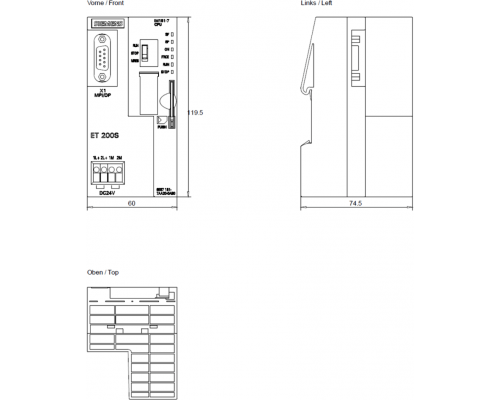 Siemens 6ES7151-7AA20-0AB0 Интерфейсный модуль SIMATIC DP с встроенным ЦПУ IM151-7 для ET200S Siemens 6ES7151-7AA20-0AB0 Интерфейсный модуль SIMATIC DP с встроенным ЦПУ IM151-7 для ET200S