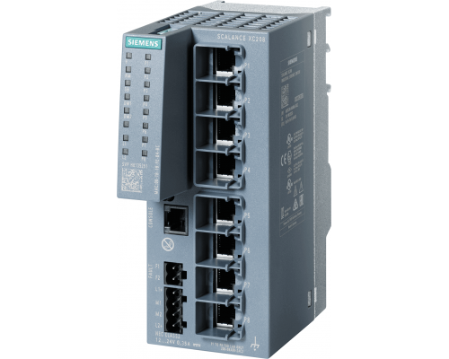 Siemens 6GK5208-0BA00-2AC2 Управляемый коммутатор Scalance xc208, 8x RJ45, 10/100 Мбит/с, резервное питание 24В, -40°C до +70°C Siemens 6GK5208-0BA00-2AC2 Управляемый коммутатор Scalance xc208, 8x RJ45, 10/100 Мбит/с, резервное питание 24В, -40°C до +70°C
