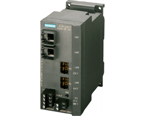 Siemens 6GK5202-2BH00-2BA3 Управляемый коммутатор Simatic net Scalance X202-2PIRT, 2 x 10/100Mbit/s RJ45, 2x 100Mbit/s POF SC RJ Siemens 6GK5202-2BH00-2BA3 Управляемый коммутатор Simatic net Scalance X202-2PIRT, 2 x 10/100Mbit/s RJ45, 2x 100Mbit/s POF SC RJ