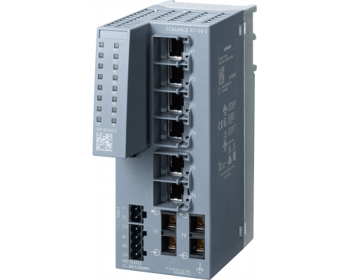 Siemens 6GK5106-2BD00-2AC2 Коммутатор промышленный, 6x RJ45, 2x SC, 10/100 Мбит/с, диагностика, резервный БП Siemens 6GK5106-2BD00-2AC2 Коммутатор промышленный, 6x RJ45, 2x SC, 10/100 Мбит/с, диагностика, резервный БП