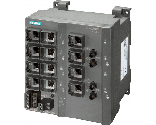 Siemens 6GK5112-2BB00-2AA3 Неуправляемый коммутатор SIMATIC NET, SCALANCE X112-2, 12 портов RJ45, 2 порта BFOC, резервное питание Siemens 6GK5112-2BB00-2AA3 Неуправляемый коммутатор SIMATIC NET, SCALANCE X112-2, 12 портов RJ45, 2 порта BFOC, резервное питание