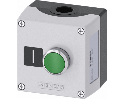 Siemens 3SU1851-0AB00-2AB1 Пост управления, 22mm, с круглым вырезом, металл, серая крышка, 1 точка управления, кнопка зеленая, винтовые клеммы Siemens 3SU1851-0AB00-2AB1 Пост управления, 22mm, с круглым вырезом, металл, серая крышка, 1 точка управления, кнопка зеленая, винтовые клеммы