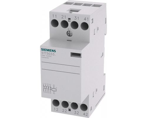 Siemens 5TT5033-2 Контактор для переменного тока, 4 нормально-разомкнутых контакта, 230/400В, 25А, активация 24В (AC/DC) Siemens 5TT5033-2 Контактор для переменного тока, 4 нормально-разомкнутых контакта, 230/400В, 25А, активация 24В (AC/DC)