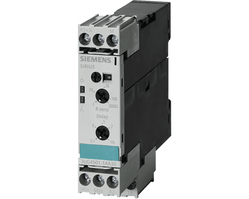 Siemens 3UG4501-1AA30 Реле контроля уровня жидкости с контролем сопротивления, 2-200 ком, 24 В AC/DC, с задержкой срабатывания Siemens 3UG4501-1AA30 Реле контроля уровня жидкости с контролем сопротивления, 2-200 ком, 24 В AC/DC, с задержкой срабатывания