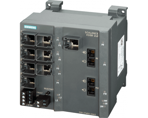 Siemens 6GK5308-2FM10-2AA3 Управляемый коммутатор Scalance X308-2, 7x10/100 мбит/с (RJ45), 1x10/100/1000 мбит (RJ45), 2x1000 мбит (SCS) Siemens 6GK5308-2FM10-2AA3 Управляемый коммутатор Scalance X308-2, 7x10/100 мбит/с (RJ45), 1x10/100/1000 мбит (RJ45), 2x1000 мбит (SCS)